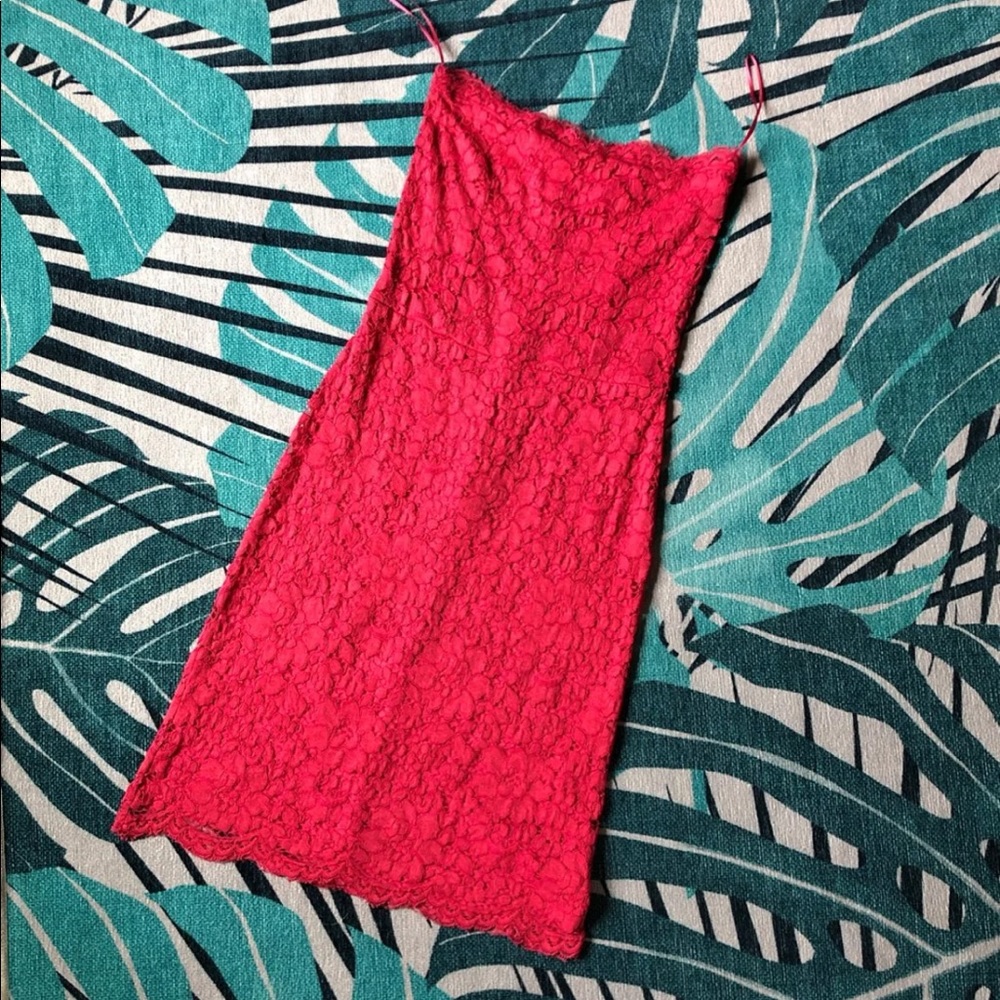 Zara pink strapless lace dress